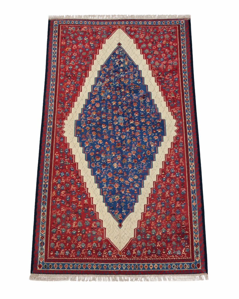 tapis persan traditionnel aux motifs géométriques